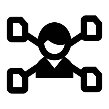 iş ve teknoloji çizgisi vektör simgesi.