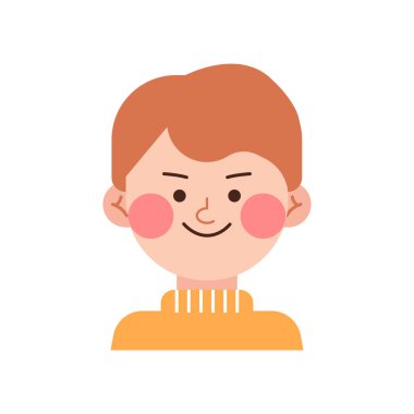 Oğlan düz ikon vektör illüstrasyonu