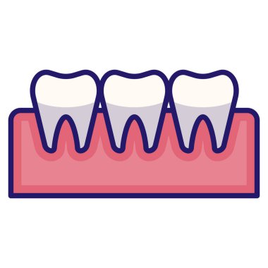dişçilik, simge, vektör illüstrasyonu 