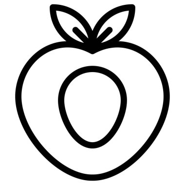 Şeftalinin vektör illüstrasyonu