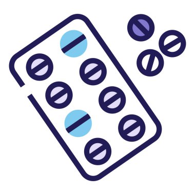 Tıbbi hap ikonunun vektör illüstrasyonu