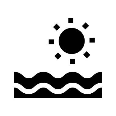 deniz ve sahil vektör simgesi