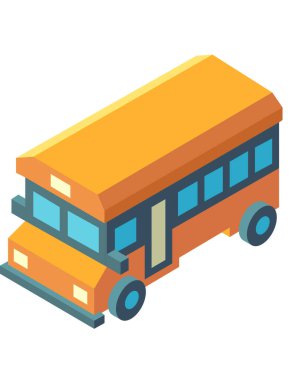 Çizgi film otobüsünün vektör illüstrasyonu