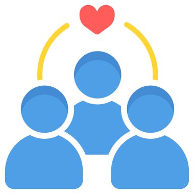 kullanıcı simgesi. Vektör biçimi çift renkli düz sembol, cyan ve mavi renkler, yuvarlak açılar, beyaz arkaplan