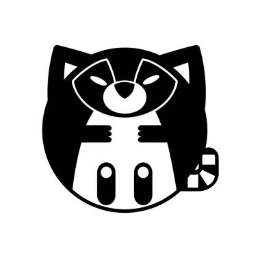 Rakun ağ simgesi. Vektör illüstrasyonu 