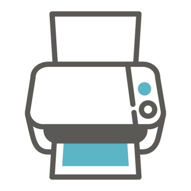 Yazıcı simgesi vektör illüstrasyonu