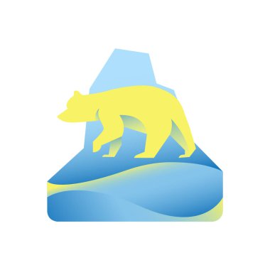 Dağlardaki kutup ayısının vektör çizimi