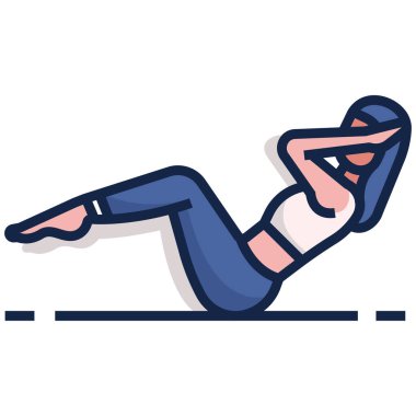 Antrenman yapan bir kadının vektör çizimi