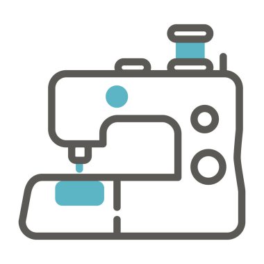 Beyaz arka planda izole edilmiş dikiş makinesi. vektör illüstrasyonu