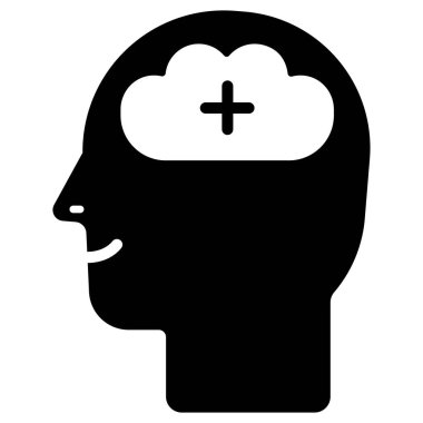 İnsan beyni ikonu. vektör illüstrasyonu