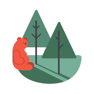 Bir dağ simgesinin vektör illüstrasyonu