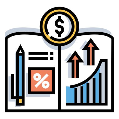 iş ve finans satırı vektör simgesi.