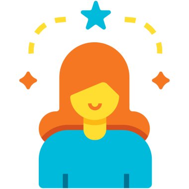 Kadın web simgesi. Vektör illüstrasyonu 