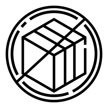 Beyaz arkaplanda vektör, küp simgesi