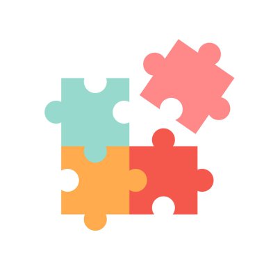 Yapboz düz ikon vektör çizimi