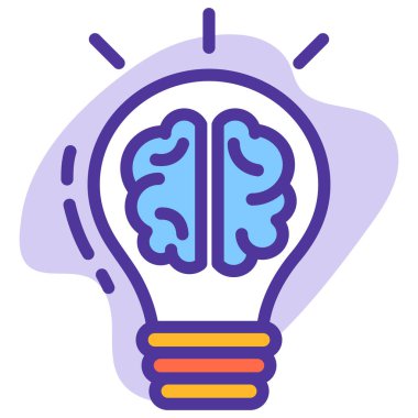 beyin düz vektör simgesi