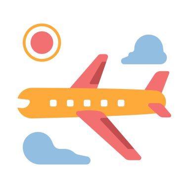 uçak ikonu vektör illüstrasyonu