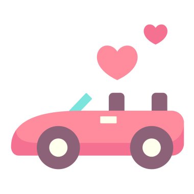 Düğün arabası web simgesi. Vektör illüstrasyonu 