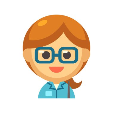 Avatar kadın karakter vektör çizimi tasarımı