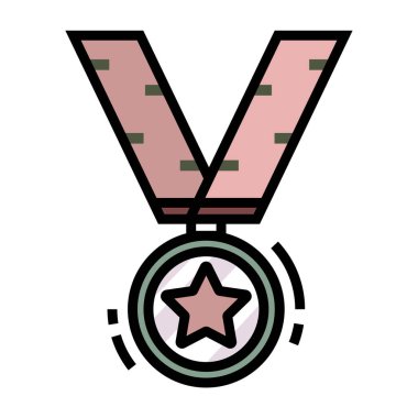 Madalya ikon vektör illüstrasyonu 