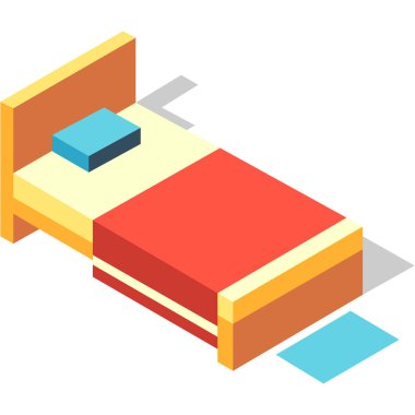 yatak, simge, vektör illüstrasyonu 