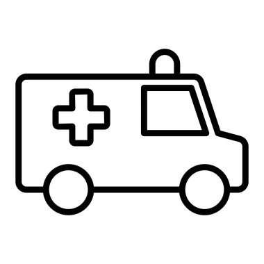 Ambulans yassı simge vektör çizimi