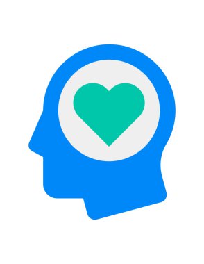 Kalbi olan bir erkek avatarın kafasının vektör çizimi