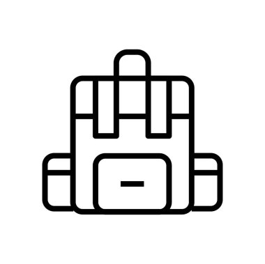 sırt çantası simgesi, vektör illüstrasyonu 