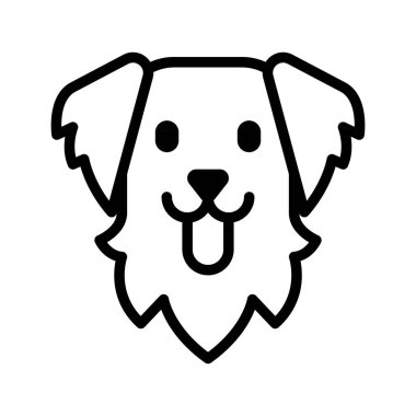 köpek yassı ikon vektör çizimi