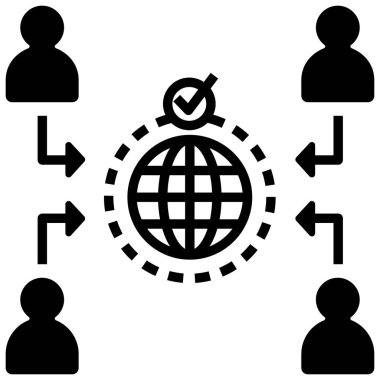 Takım çalışması ikon vektörü. stil düz sembol