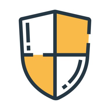 Bir asma kilit simgesi ile kalkan