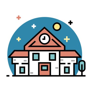 Hastane düz vektör simgesi