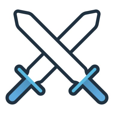 kılıçlar düz vektör simgesi