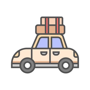 kahverengi araba simgesi beyaz üzerinde izole,