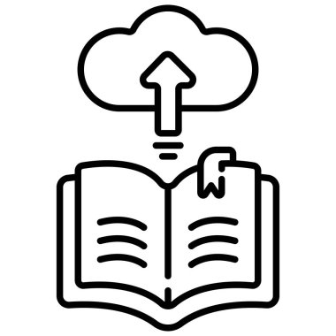 E-öğrenme sembolü düz ikon vektör çizimi