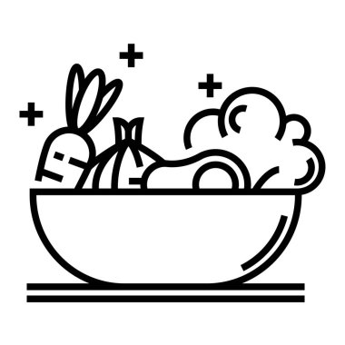 Bir tavşanın çizgi film ikonunun vektör çizimi