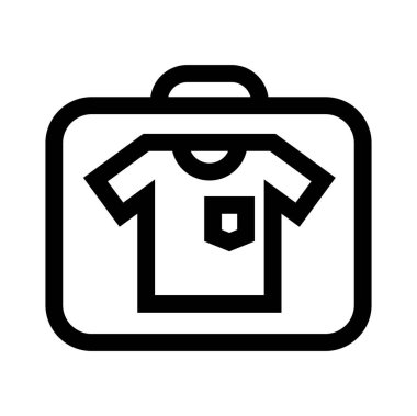 Tişört simgesi ve beyaz üzerine çanta