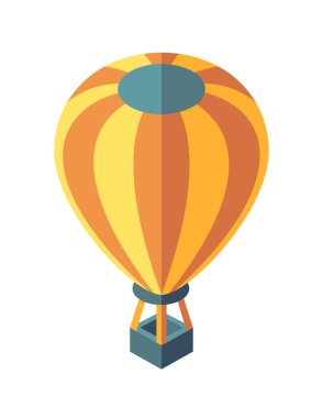 Beyaz arkaplan vektör illüstrasyonunda izole edilmiş düz hava balonu simgesi