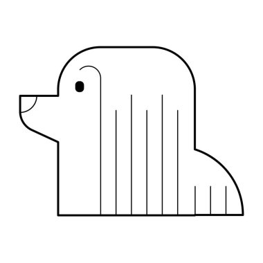 köpek yassı ikon vektör çizimi