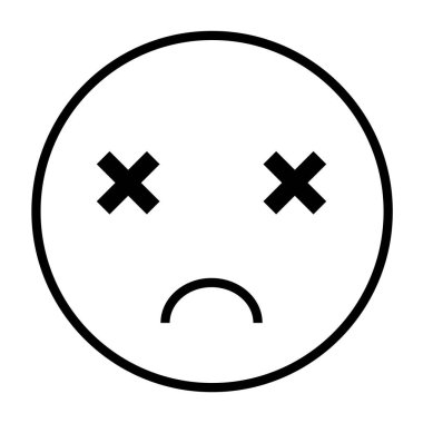 üzgün yüz ifadesi ikon vektör illüstrasyon tasarımı