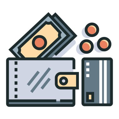 cüzdan ikonu vektör illüstrasyonu 