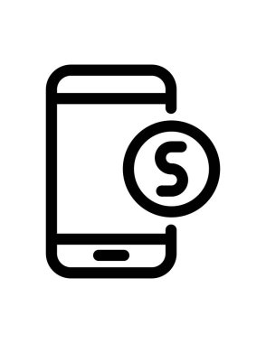 mobil ödeme çizgisi vektör simgesi