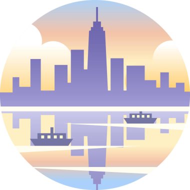 New York düz simge vektör illüstrasyonu