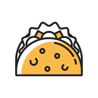 Lezzetli yemek ikonunun vektör çizimi