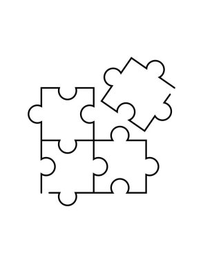 puzzle web simgesi, vektör illüstrasyonu 