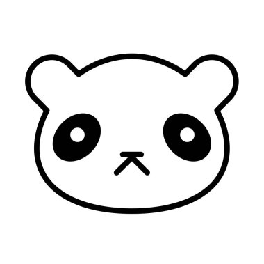 Gözlerinde ikon vektör çizimi olan şirin panda suratı