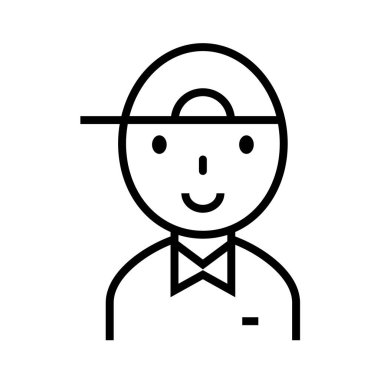 işçi web simgesi. Vektör illüstrasyonu 