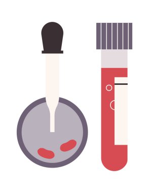 Kan ve hücreli bir laboratuvar pipetinin vektör çizimi 