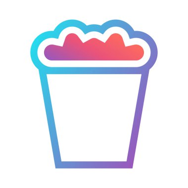 Patlamış mısır ikonu. Sinema filmi sembolü. vektör illüstrasyonu