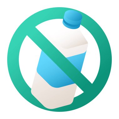 Plastik simge yok, vektör illüstrasyonu 